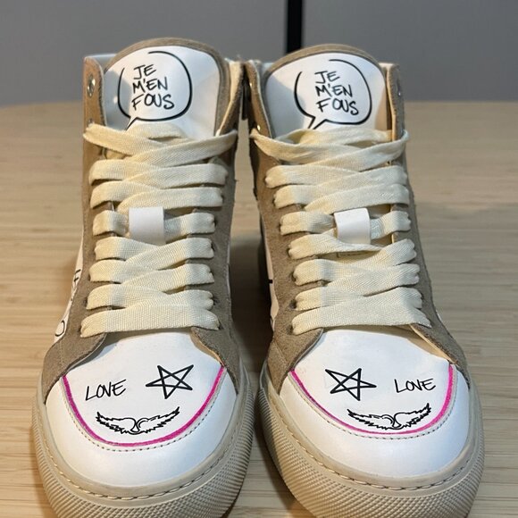 ZADIG & VOLTAIRE High Flash Sneakers Size 37 - Picture 5 of 16